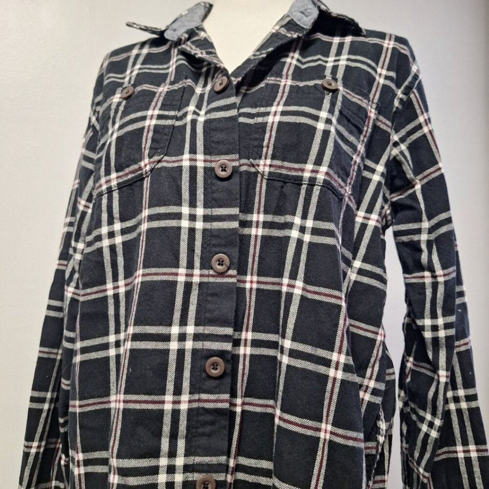Wrangler‎ Plaid Button Up Shirt  Collar Mens Medium Pockets Cotton Down